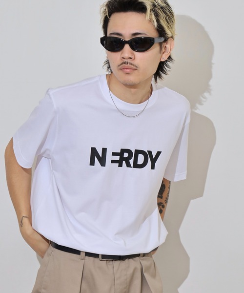 NERDY（ノルディ）の「ブレンクビッグロゴ Tシャツ（Tシャツ/カットソー・メンズ・ブラック/パープル/ブルー/ホワイト・L/M/S）」の9枚目の写真