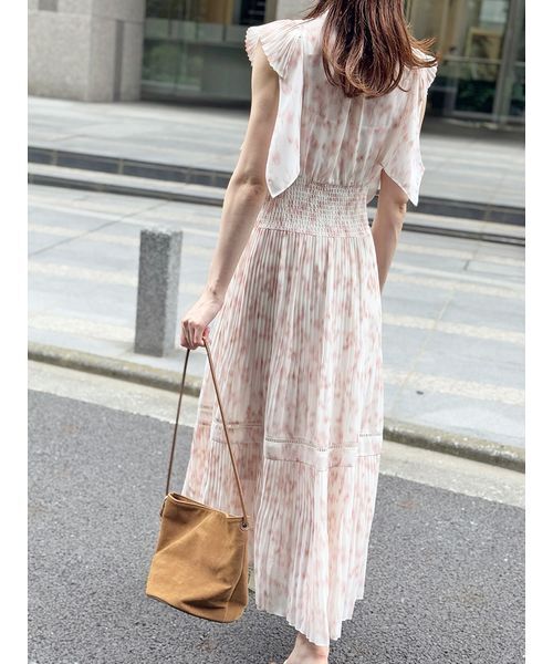 Sustainableヘアラインフラワープリントワンピース（ワンピース