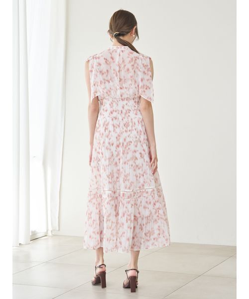 【美品】SNIDEL スナイデル プリーツプリントワンピース FLOWER 0 限定サイズ2】美品スナイデル プリーツプリントワンピース