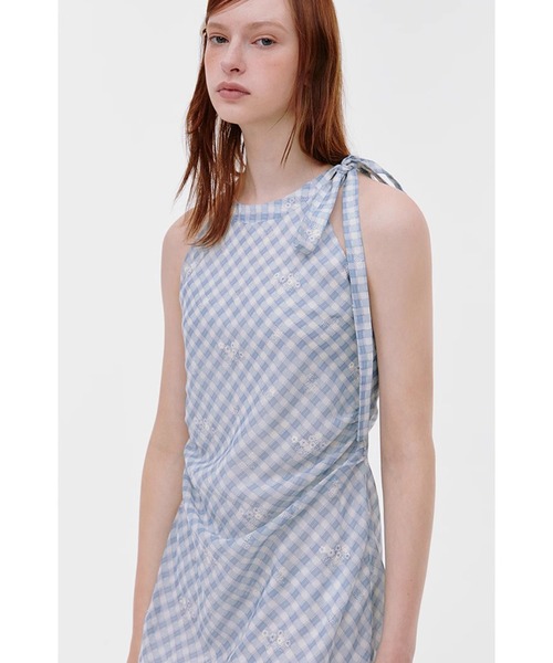 ☆GANNI☆花柄 ストレッチチュール ミニワンピース GANNI】ストレッチチュール ミニワンピース 花柄 送料関税込