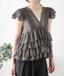 シフォンフリル レーストップス