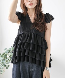シフォンフリル レーストップス