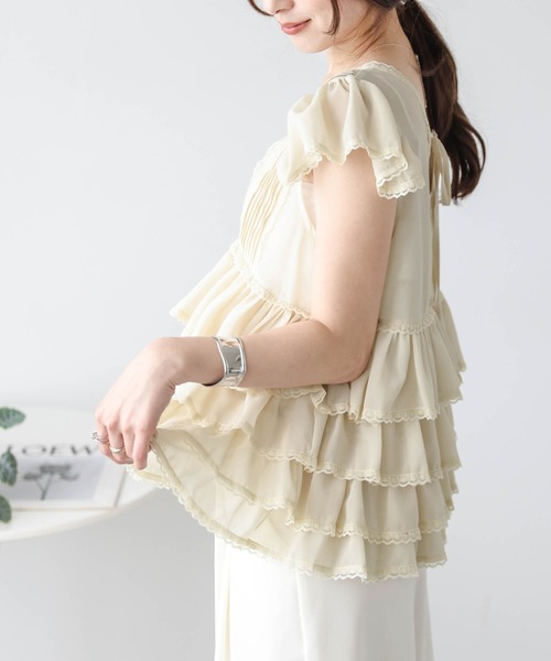 AMELY（エミリー）の「シフォンフリル レーストップス（その他トップス・レディース・ベージュ/グレー/ブラック・フリー）」の17枚目の写真