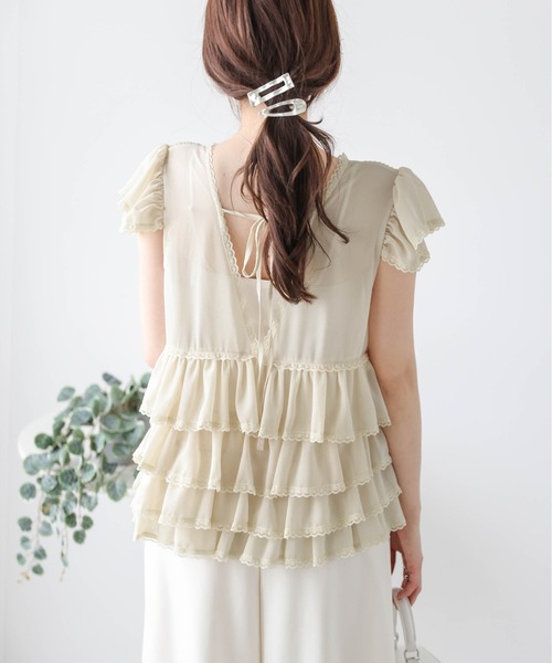 AMELY（エミリー）の「シフォンフリル レーストップス（その他トップス・レディース・ベージュ/グレー/ブラック・フリー）」の18枚目の写真