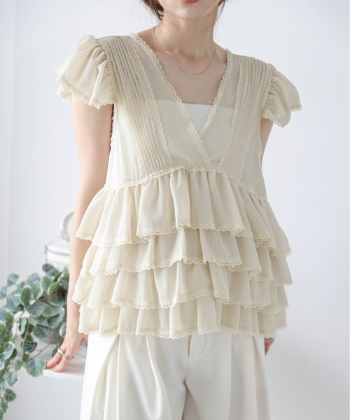 AMELY（エミリー）の「シフォンフリル レーストップス（その他トップス・レディース・ベージュ/グレー/ブラック・フリー）」の19枚目の写真
