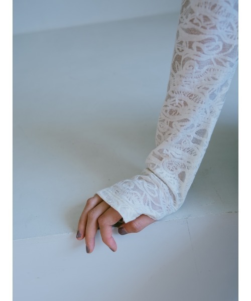 sahara(サハラ)の「Gather Bust Lace Top/ギャザーバストレーストップ(その他トップス・レディース・ブラック/ホワイト・FREE)」の6枚目の写真