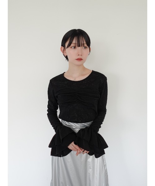 sahara(サハラ)の「Gather Bust Lace Top/ギャザーバストレーストップ(その他トップス・レディース・ブラック/ホワイト・FREE)」の22枚目の写真