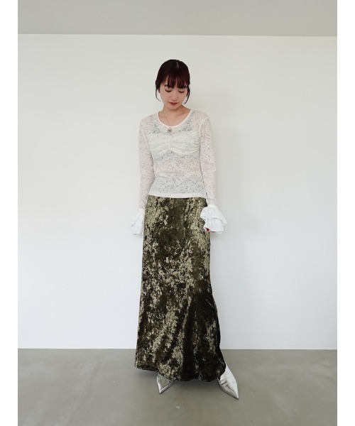 sahara(サハラ)の「Gather Bust Lace Top/ギャザーバストレーストップ(その他トップス・レディース・ブラック/ホワイト・FREE)」の8枚目の写真
