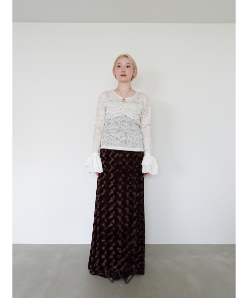 sahara(サハラ)の「Gather Bust Lace Top/ギャザーバストレーストップ(その他トップス・レディース・ブラック/ホワイト・FREE)」の9枚目の写真