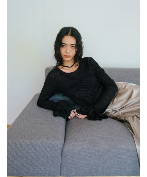 sahara(サハラ)の「Gather Bust Lace Top/ギャザーバストレーストップ(その他トップス・レディース・ブラック/ホワイト・FREE)」の13枚目の写真