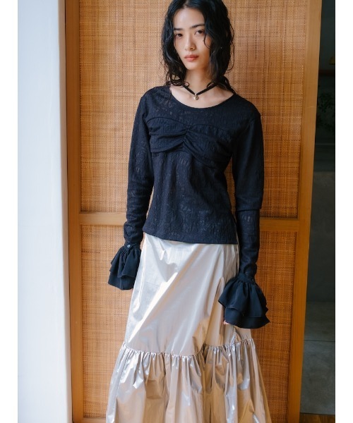 sahara(サハラ)の「Gather Bust Lace Top/ギャザーバストレーストップ(その他トップス・レディース・ブラック/ホワイト・FREE)」の14枚目の写真