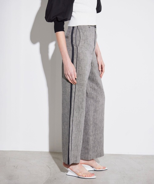 VERSEAU(ヴェルソー)の「【洗える】リネンラインパンツ(その他パンツ・レディース・ライトベージュ/チャコールグレー・38/36)」の3枚目の写真