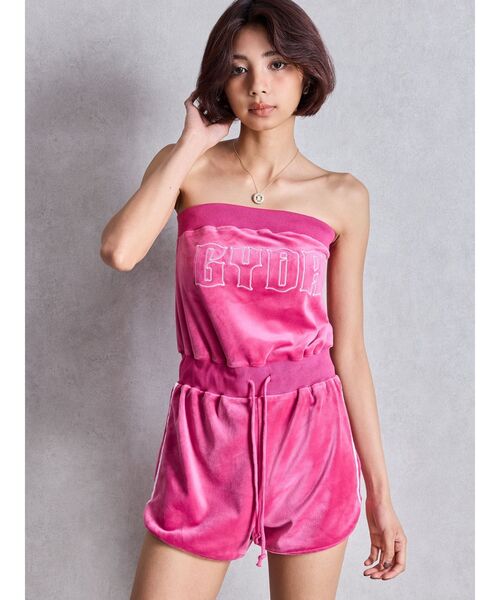 GYDA(ジェイダ)の「GYDAベロアベアロンパース(ワンピース・レディース・オフホワイト/ピンク/ブラック・FREE)」の19枚目の写真