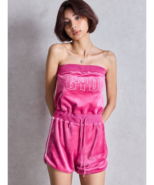 GYDA(ジェイダ)の「GYDAベロアベアロンパース(ワンピース・レディース・オフホワイト/ピンク/ブラック・FREE)」の18枚目の写真