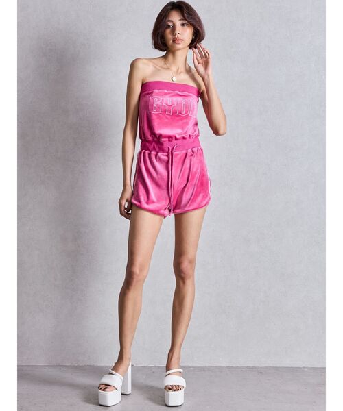 GYDA(ジェイダ)の「GYDAベロアベアロンパース(ワンピース・レディース・オフホワイト/ピンク/ブラック・FREE)」の15枚目の写真