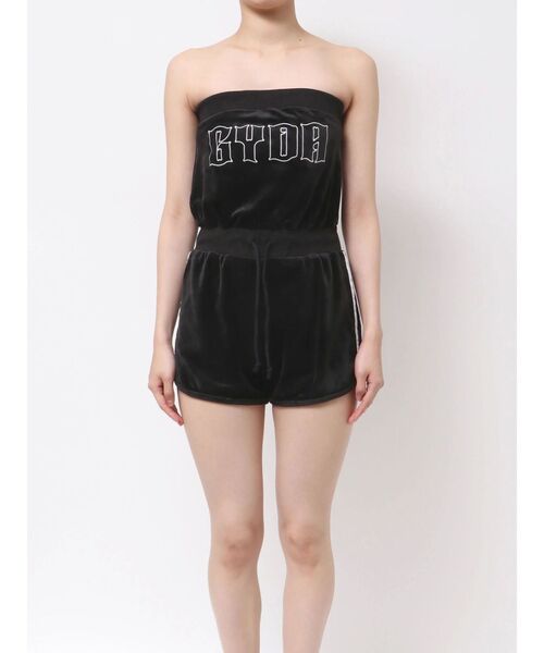 GYDA(ジェイダ)の「GYDAベロアベアロンパース(ワンピース・レディース・オフホワイト/ピンク/ブラック・FREE)」の4枚目の写真