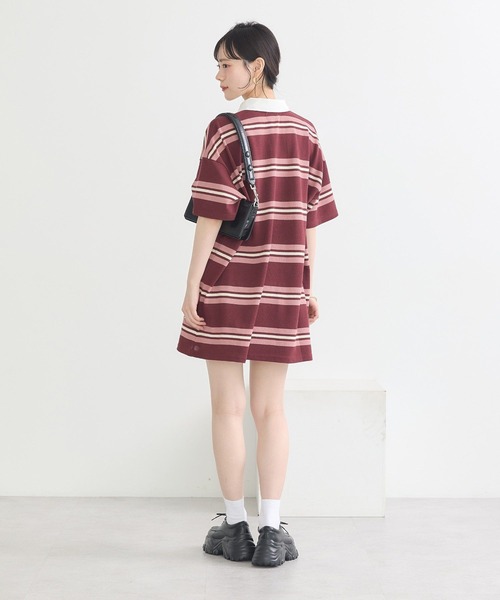 earth music&ecology(アースミュージックアンドエコロジー)の「レトロボーダーラガーミニワンピース(ワンピース・レディース・ブルー系その他/ピンク系その他・FREE)」の16枚目の写真