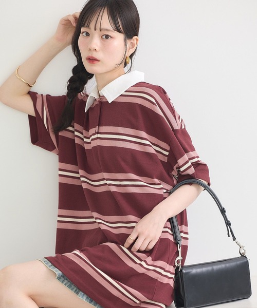 earth music&ecology(アースミュージックアンドエコロジー)の「レトロボーダーラガーミニワンピース(ワンピース・レディース・ブルー系その他/ピンク系その他・FREE)」の10枚目の写真