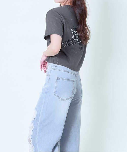 GORGE(ゴージ)の「《星モチーフ×インパクトロゴ》レディース 半袖Tシャツ ストリート 春夏秋(Tシャツ/カットソー・レディース・ブルー/グレー/スミクロ・F)」の14枚目の写真