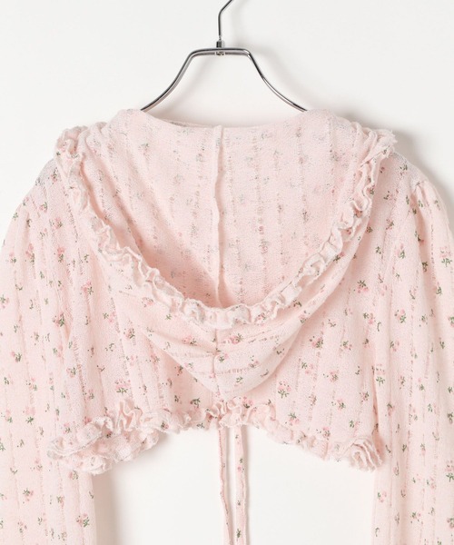 3.3 Field Trip （3.3フィールドトリップ）の「3.3 Field Trip／小花柄フリルカーディガン（カーディガン/ボレロ・レディース・ホワイト/ピンク・FREE）」の8枚目の写真