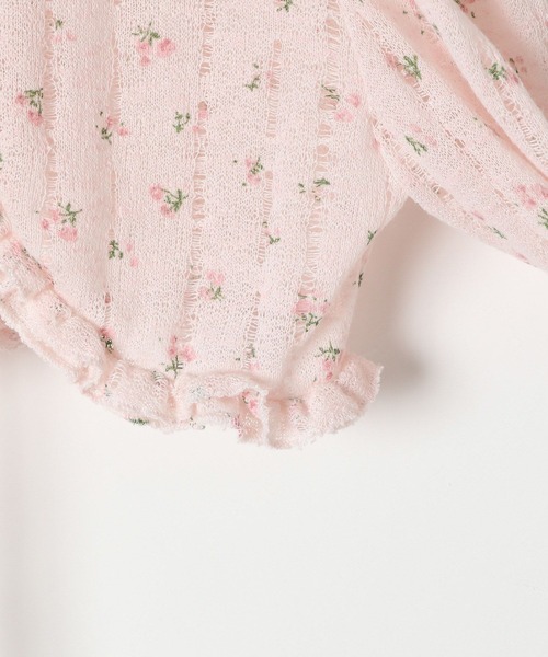 3.3 Field Trip （3.3フィールドトリップ）の「3.3 Field Trip／小花柄フリルカーディガン（カーディガン/ボレロ・レディース・ホワイト/ピンク・FREE）」の5枚目の写真