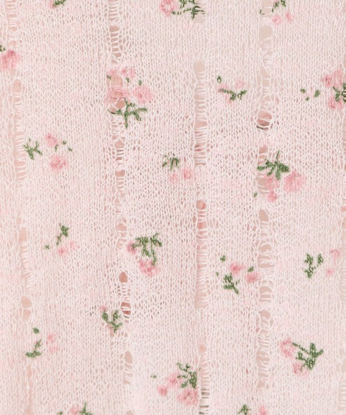 3.3 Field Trip （3.3フィールドトリップ）の「3.3 Field Trip／小花柄フリルカーディガン（カーディガン/ボレロ・レディース・ホワイト/ピンク・FREE）」の4枚目の写真