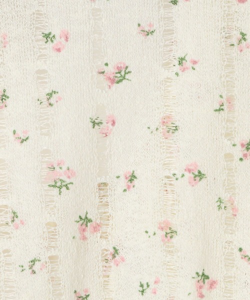 3.3 Field Trip （3.3フィールドトリップ）の「3.3 Field Trip／小花柄フリルカーディガン（カーディガン/ボレロ・レディース・ホワイト/ピンク・FREE）」の3枚目の写真