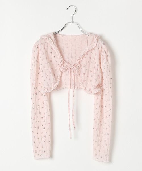 3.3 Field Trip （3.3フィールドトリップ）の「3.3 Field Trip／小花柄フリルカーディガン（カーディガン/ボレロ・レディース・ホワイト/ピンク・FREE）」の11枚目の写真