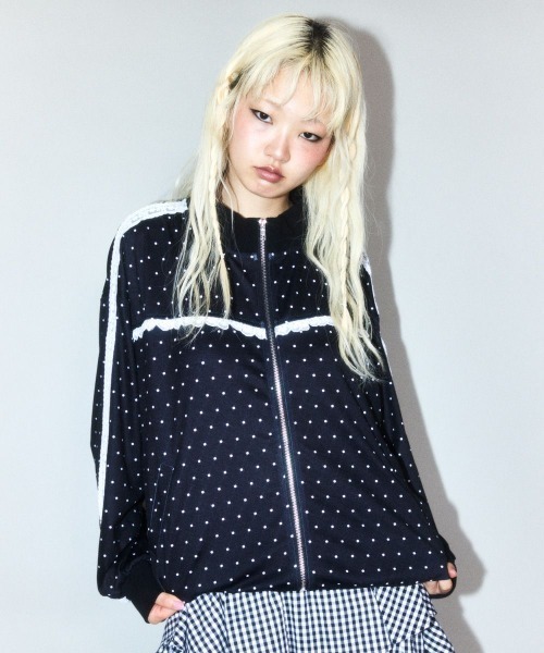 Candy Stripper（キャンディストリッパー）の「TINY DOT JERSEY ブルゾン（ブルゾン・レディース・ネイビー/ブラウン/ブラック・FREE）」の12枚目の写真