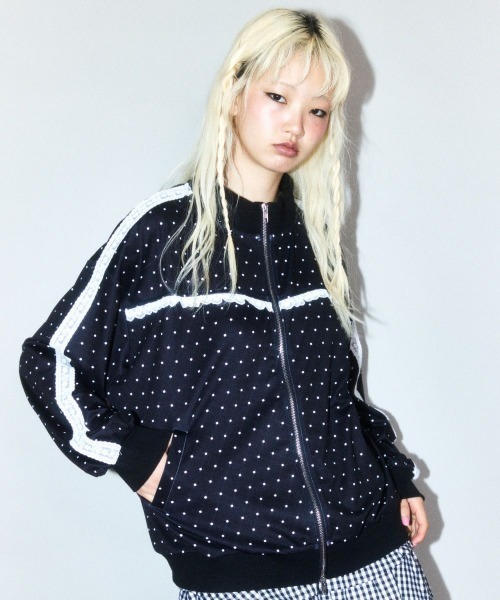 Candy Stripper（キャンディストリッパー）の「TINY DOT JERSEY ブルゾン（ブルゾン・レディース・ネイビー/ブラウン/ブラック・FREE）」の13枚目の写真