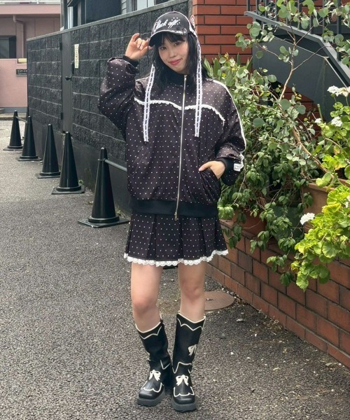 Candy Stripper（キャンディストリッパー）の「TINY DOT JERSEY ブルゾン（ブルゾン・レディース・ネイビー/ブラウン/ブラック・FREE）」の20枚目の写真