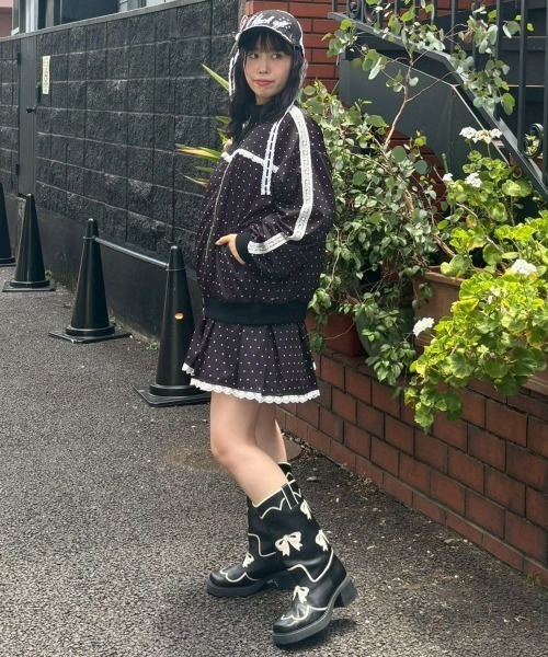 Candy Stripper（キャンディストリッパー）の「TINY DOT JERSEY ブルゾン（ブルゾン・レディース・ネイビー/ブラウン/ブラック・FREE）」の21枚目の写真