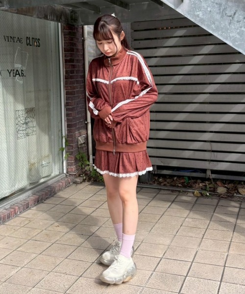 Candy Stripper（キャンディストリッパー）の「TINY DOT JERSEY ブルゾン（ブルゾン・レディース・ネイビー/ブラウン/ブラック・FREE）」の5枚目の写真