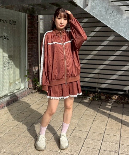 Candy Stripper（キャンディストリッパー）の「TINY DOT JERSEY ブルゾン（ブルゾン・レディース・ネイビー/ブラウン/ブラック・FREE）」の4枚目の写真