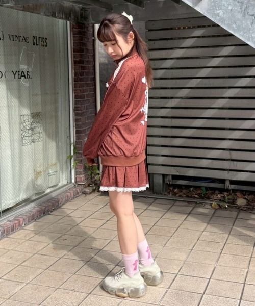 Candy Stripper（キャンディストリッパー）の「TINY DOT JERSEY ブルゾン（ブルゾン・レディース・ネイビー/ブラウン/ブラック・FREE）」の6枚目の写真