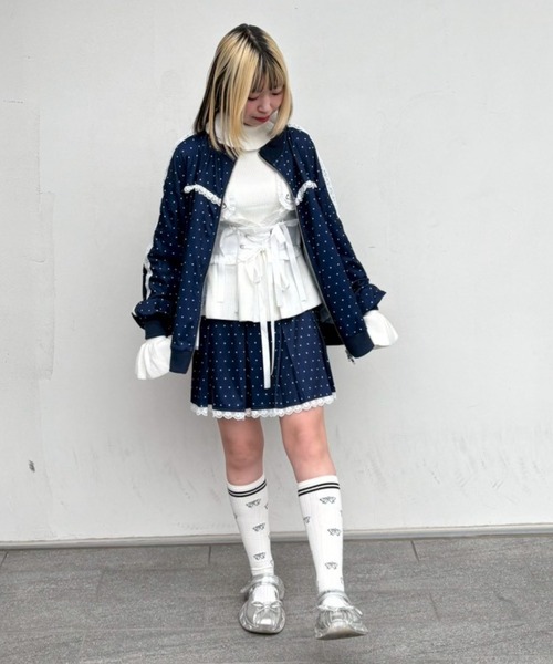 Candy Stripper（キャンディストリッパー）の「TINY DOT JERSEY ブルゾン（ブルゾン・レディース・ネイビー/ブラウン/ブラック・FREE）」の10枚目の写真