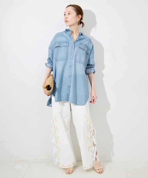 Healthy DENIM/ヘルシーデニムSLOB別注ビッグシャツALMOND 追加2》Healthy DENIM/ヘルシーデニム SLOBE別注 ビッグシャツ