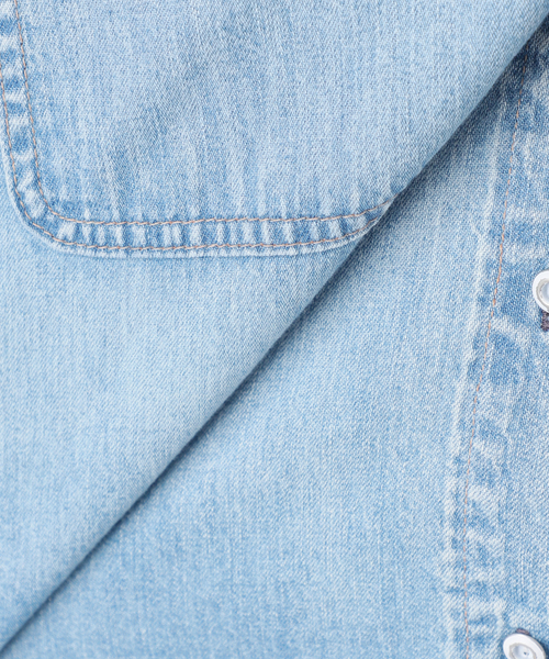 Healthy denim（ヘルシーデニム）の「《追加2》Healthy DENIM/ヘルシーデニム SLOBE別注 ビッグシャツ ALMOND（シャツ/ブラウス・レディース・サックスブルー/ブラウン・FREE）」の22枚目の写真