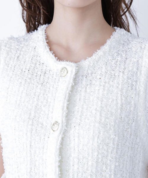 NATURAL BEAUTY BASIC（ナチュラルビューティーベーシック）の「◇ツイーディーニットジレ（カーディガン/ボレロ・レディース・ブラック系その他/オフホワイト/ネイビー・FREE）」の17枚目の写真