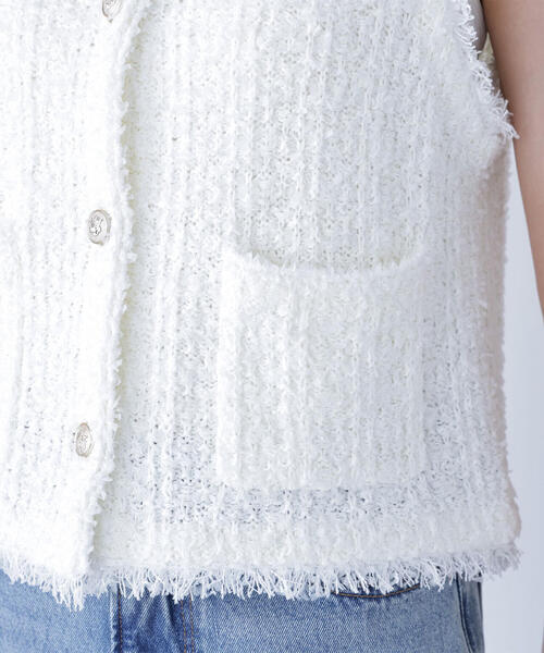 NATURAL BEAUTY BASIC（ナチュラルビューティーベーシック）の「◇ツイーディーニットジレ（カーディガン/ボレロ・レディース・ブラック系その他/オフホワイト/ネイビー・FREE）」の20枚目の写真