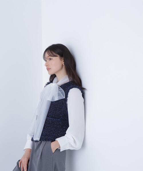 NATURAL BEAUTY BASIC(ナチュラルビューティーベーシック)の「◇ツイーディーニットジレ(カーディガン/ボレロ・レディース・ブラック系その他/オフホワイト/ネイビー・FREE)」の17枚目の写真