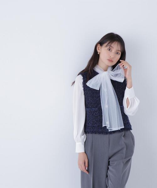 NATURAL BEAUTY BASIC(ナチュラルビューティーベーシック)の「◇ツイーディーニットジレ(カーディガン/ボレロ・レディース・ブラック系その他/オフホワイト/ネイビー・FREE)」の19枚目の写真