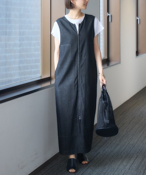 KATHARINE ROSS（キャサリンロス）の「【KATHARINE ROSS】ワークWZIPジャンスカ（ジャンパースカート・レディース・ベージュ/ブラック・MEDIUM）」の3枚目の写真
