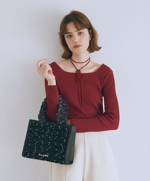 LINTONツイードスクエアフリルトートバッグ（トートバッグ）｜Maison