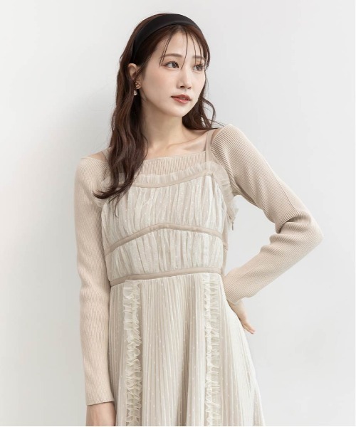 セール】ビスチェデザインプリーツキャミワンピース（ワンピース