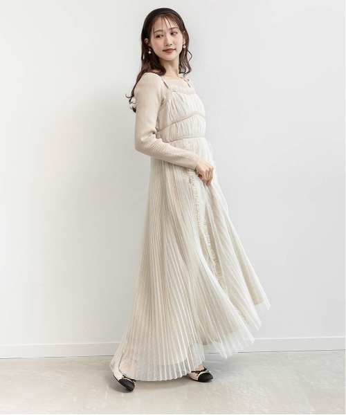 RANDA ビスチェデザインプリーツキャミワンピース セール】ビスチェデザインプリーツキャミワンピース（ワンピース