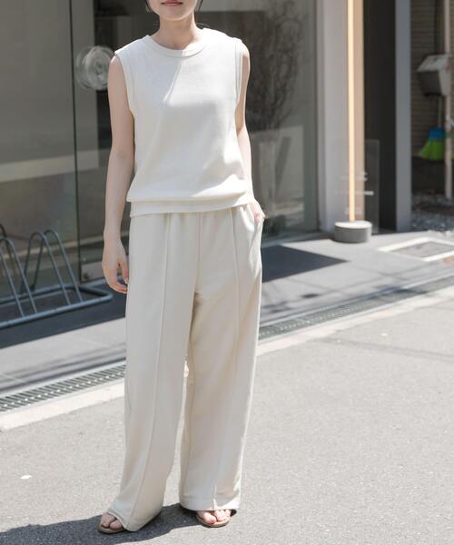 FORK&SPOON（フォークアンドスプーン）の「FORK&SPOON　ミニワッフルノースリーブTシャツ（Tシャツ/カットソー・レディース・オフホワイト/ブラック/イエロー系その他・1）」の9枚目の写真