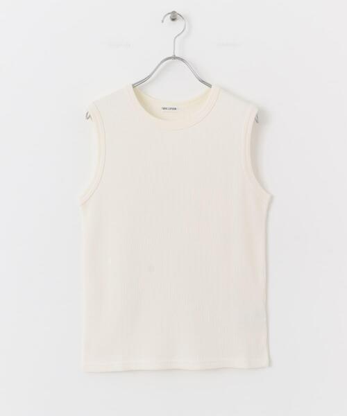 FORK&SPOON（フォークアンドスプーン）の「FORK&SPOON　ミニワッフルノースリーブTシャツ（Tシャツ/カットソー・レディース・オフホワイト/ブラック/イエロー系その他・1）」の11枚目の写真