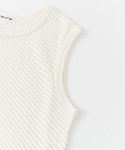 FORK&SPOON（フォークアンドスプーン）の「FORK&SPOON　ミニワッフルノースリーブTシャツ（Tシャツ/カットソー・レディース・オフホワイト/ブラック/イエロー系その他・1）」の12枚目の写真