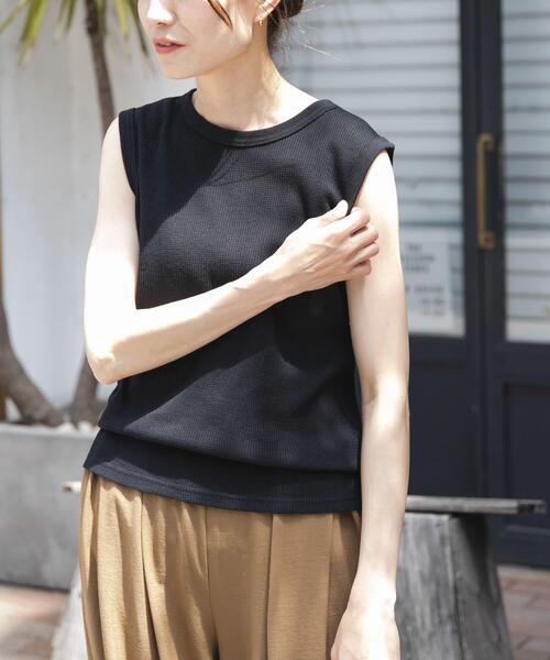 FORK&SPOON（フォークアンドスプーン）の「FORK&SPOON　ミニワッフルノースリーブTシャツ（Tシャツ/カットソー・レディース・オフホワイト/ブラック/イエロー系その他・1）」の13枚目の写真